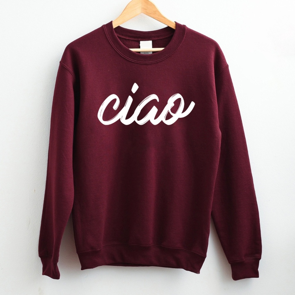 Ciao Womens Graphic Sweatshirt Crewneck